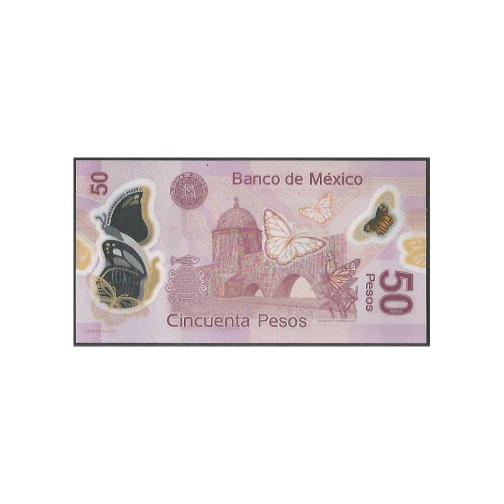 Mexico 50 Pesos 13 May 2015 Serie QT P123Aq reverso
