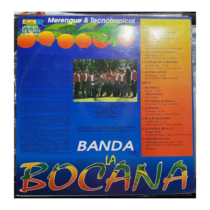 Banda la Bocana Merengue & Tecnotropical - Colombia 1993 reverso