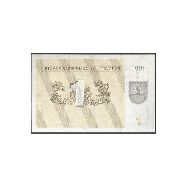 Lituania 1 Talona 1991 P32a reverso
