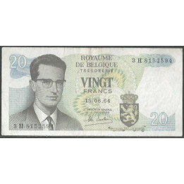 Belgica 20 Francs 15 Jun 1964 Firma 19 P138