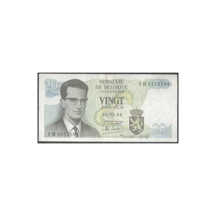 Belgica 20 Francs 15 Jun 1964 Firma 19 P138