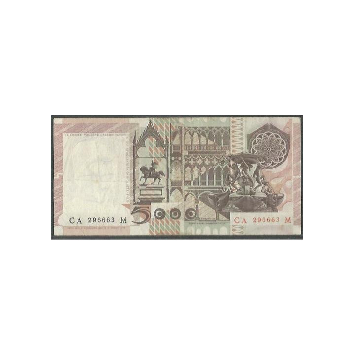 Italia 5.000 Liras 1 Jul 1980 P105b reverso