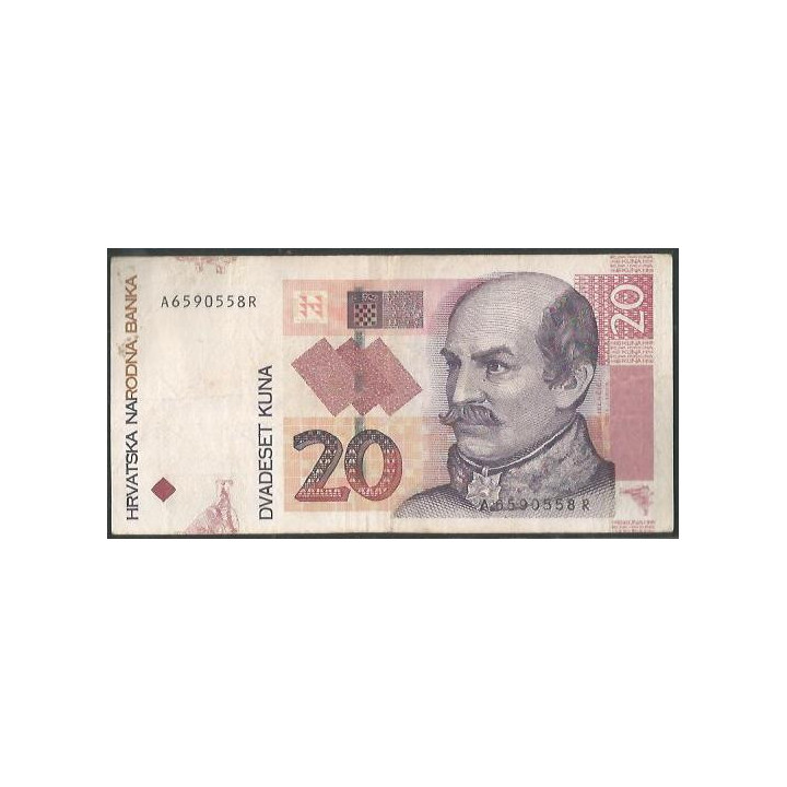 Croacia 20 Kuna 7 Mar 2001 P39b