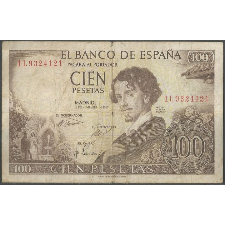 España 100 Pesetas 19 Nov 1965 P150
