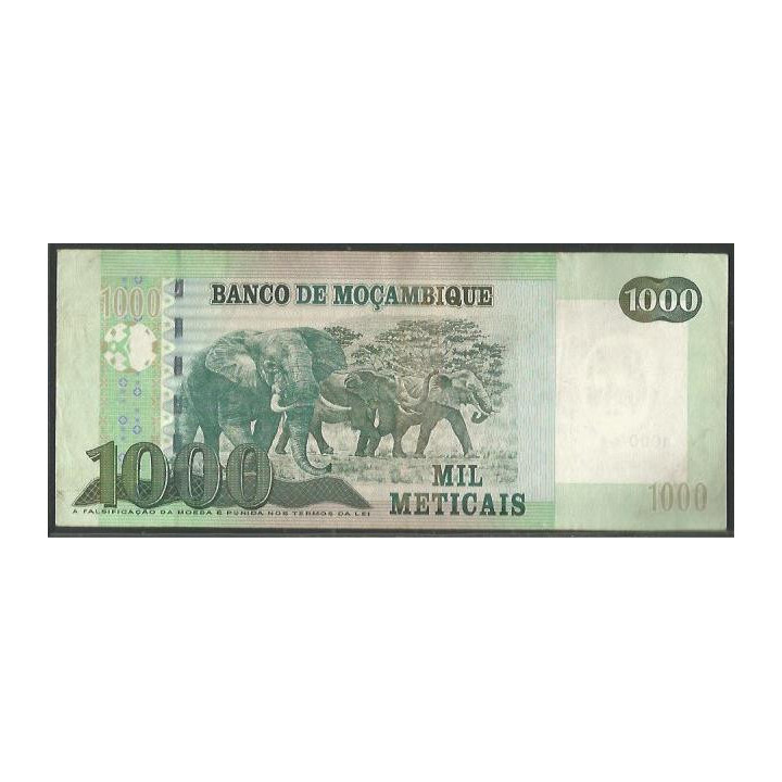 Mozambique 1.000 Meticais 16 Jun 2011 P154a reverso