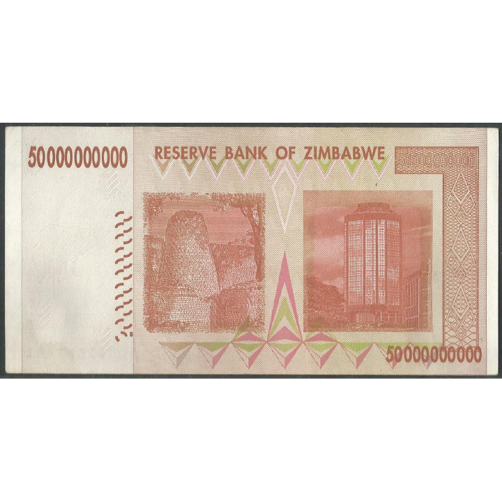 Zimbabwe 50.000.000.000 Dollars 2008 P87 reverso