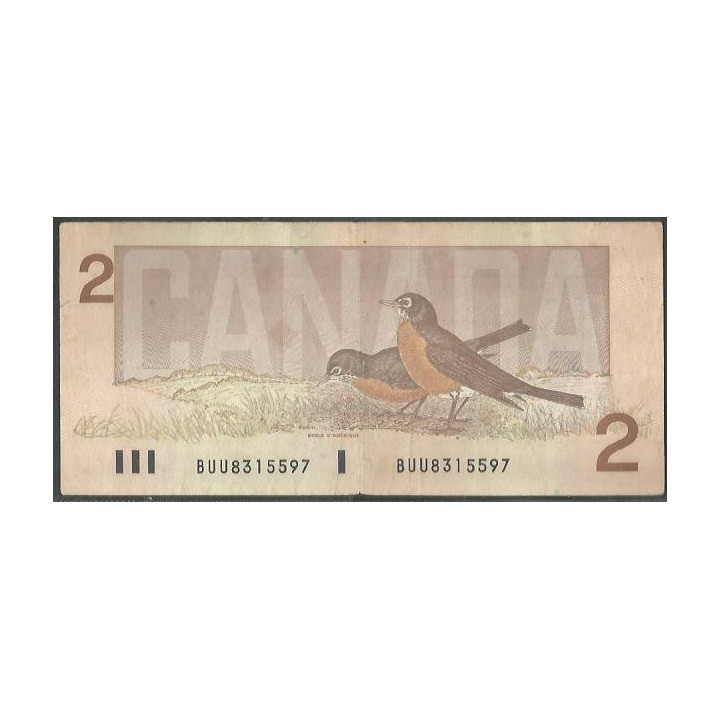 Canada 2 Dollars 1986 P94b reverso