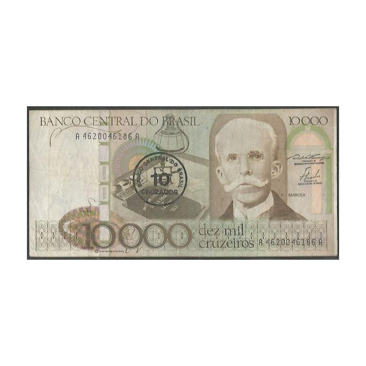 Brasil 10 Cruzados ND1986 Firma 23 P206