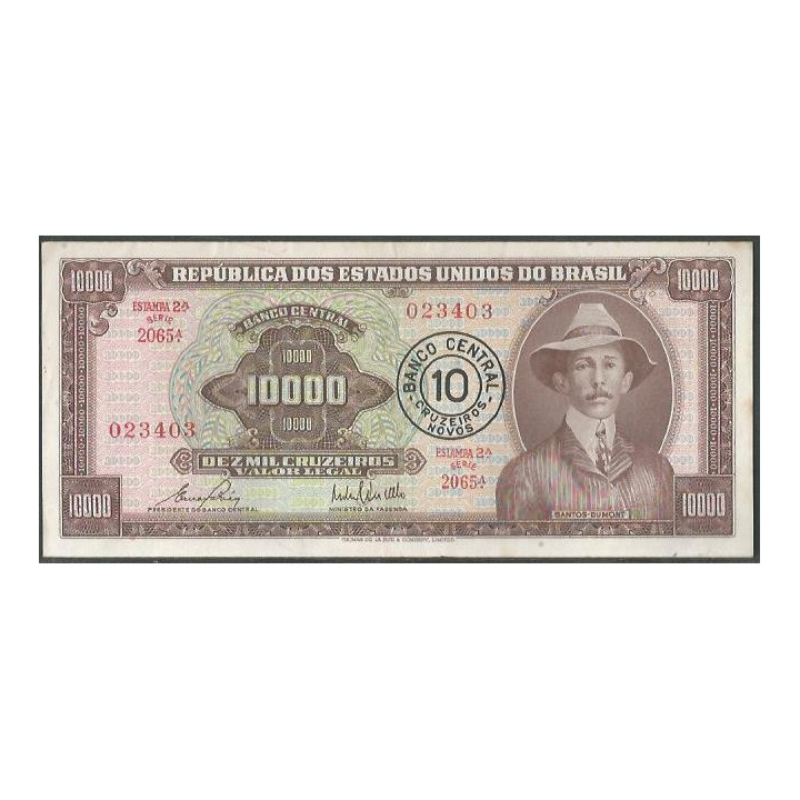 Brasil 10 Cruzeiros Novos ND1967 P190b