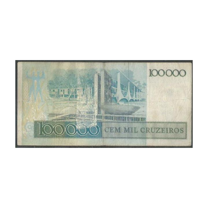 Brasil 100.000 Cruzeiros ND1985 P205 reverso