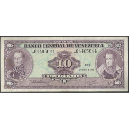 Venezuela 10 Bolivares 8 Dic 1992 L8 P61c