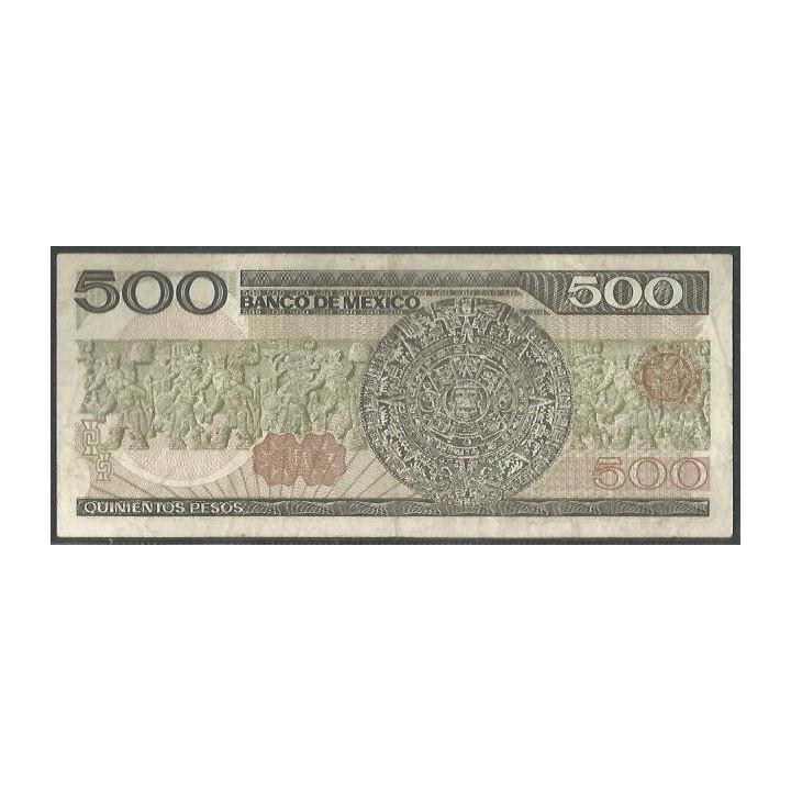 Mexico 500 Pesos 14 Mar 1983 Serie CP P79a reverso
