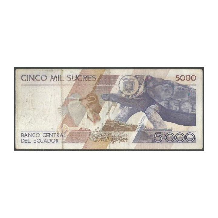 Ecuador 5.000 Sucres 8 Ago 1995 AL P128b reverso