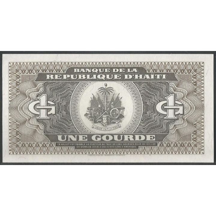 Haiti 1 Gourde 1989 P253a reverso