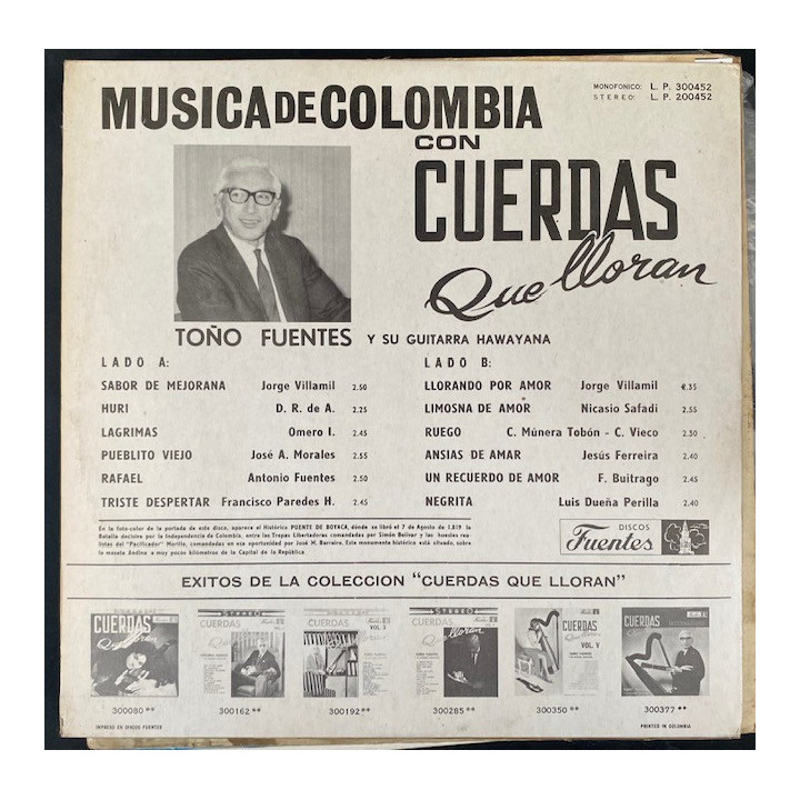 Toño Fuentes Musica de Colombia - Colombia reverso