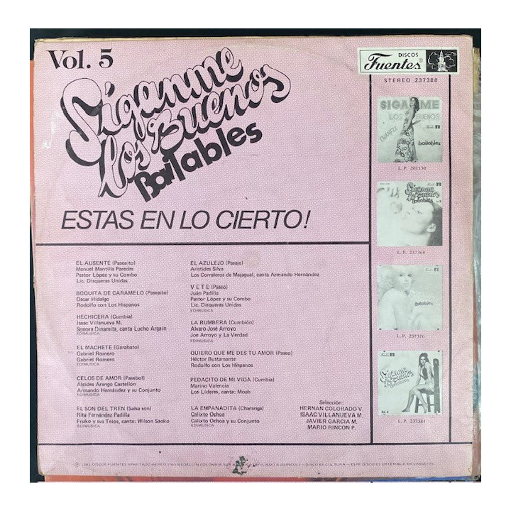 Siganme los buenos bailables Vol 5 - Colombia 1981 reverso
