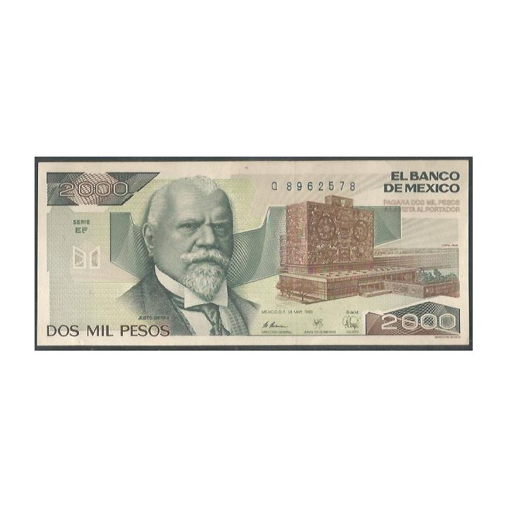 Mexico 2.000 Pesos 28 Mar 1989 Serie EF P86c