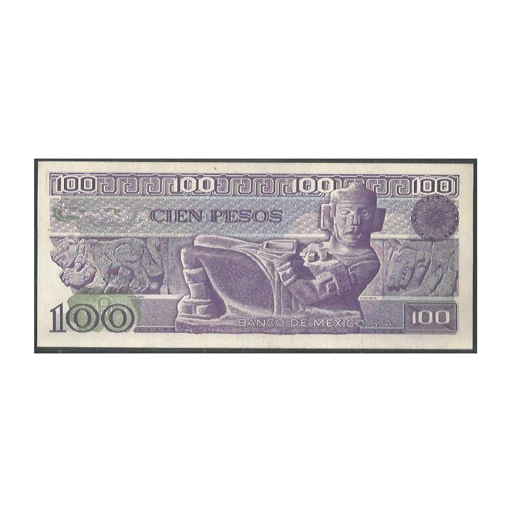 Mexico 100 Pesos 25 Mar 1982 Serie UR P74c reverso