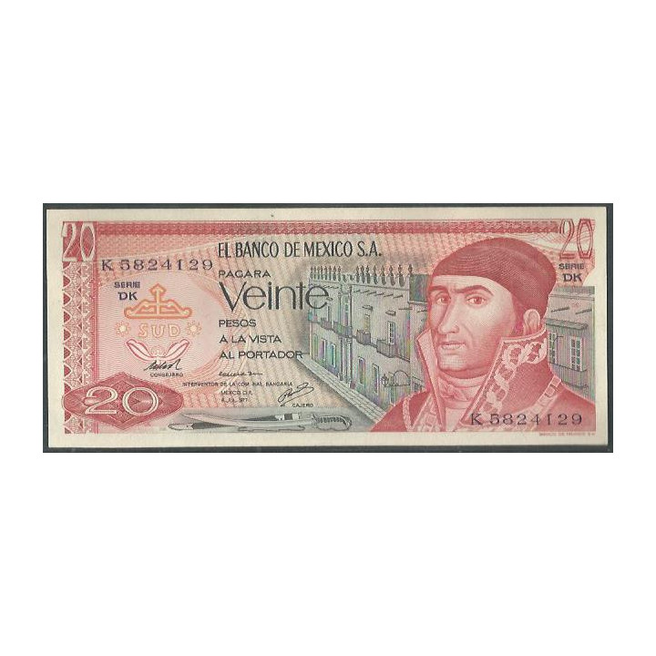 Mexico 20 Pesos 8 Jul 1977 Serie Dk P64d