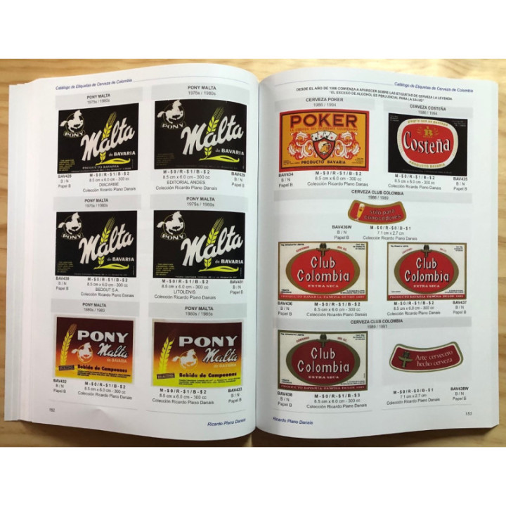 Catalogo de Etiquetas de cerveza de Colombia 1880-2005 - Ricardo Plano Danais reverso