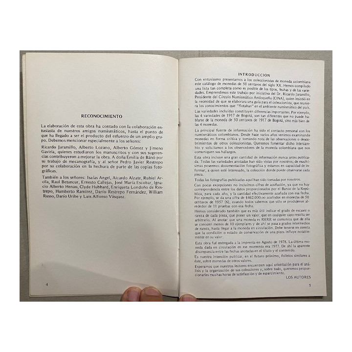Catalogo 50 Centavos Siglo XX 1901-1978 - Jorge Emilio Restrepo reverso
