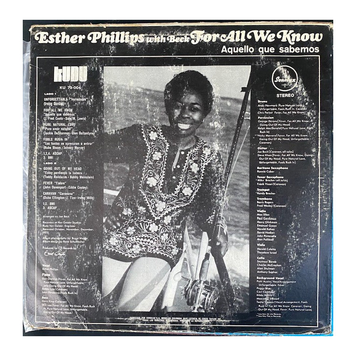 Esther Phillips with Beck For all we know - Colombia 1975 reverso