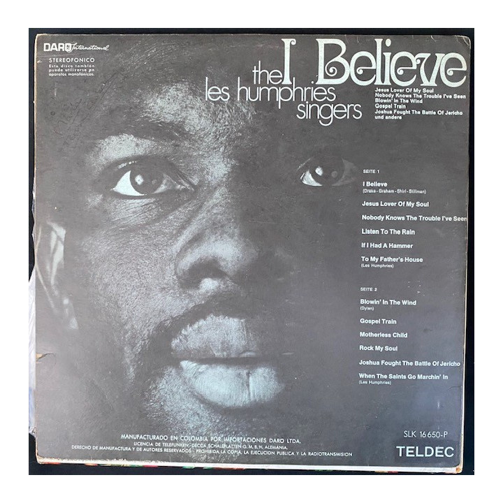 The Les Humphries singers I Believe - Colombia reverso