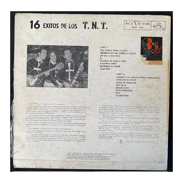 T.N.T. 16 Exitos - Colombia reverso