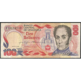 Venezuela 100 Bolivares 29 Ene 1980 A 8 Dig P59a