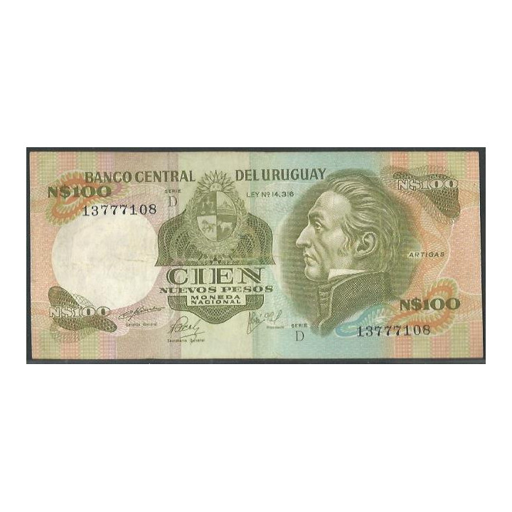 Uruguay 100 Nuevos Pesos ND1981 D P62b