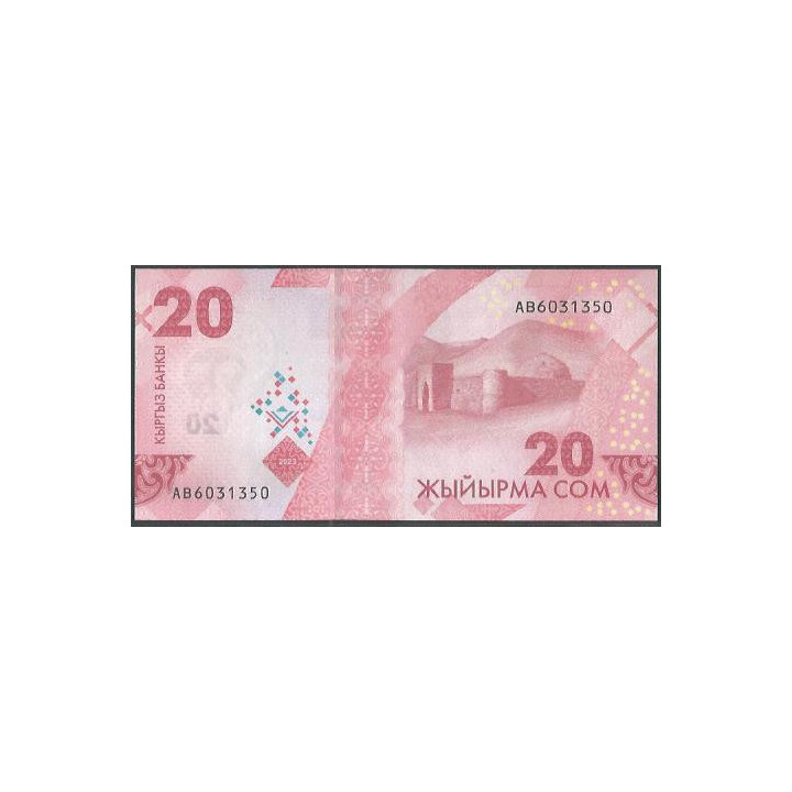 Kyrguistan 20 Som 2023 P34 reverso