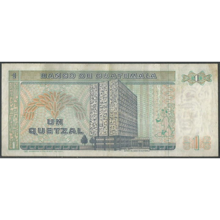Guatemala 1 Quetzal 3 Ene 1986 P66 reverso
