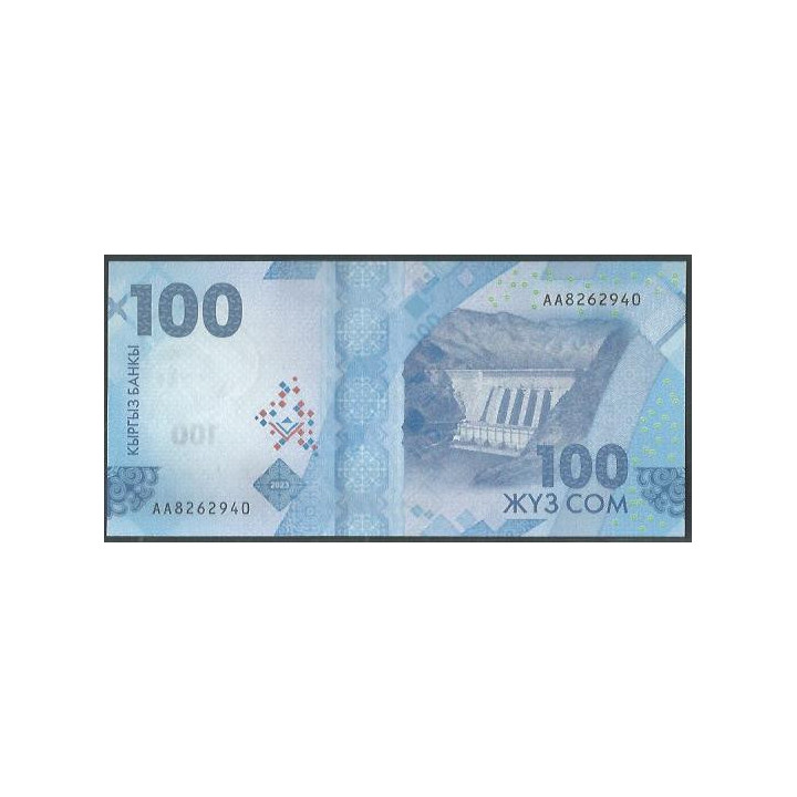 Kyrguistan 100 Som 2023 P36 reverso