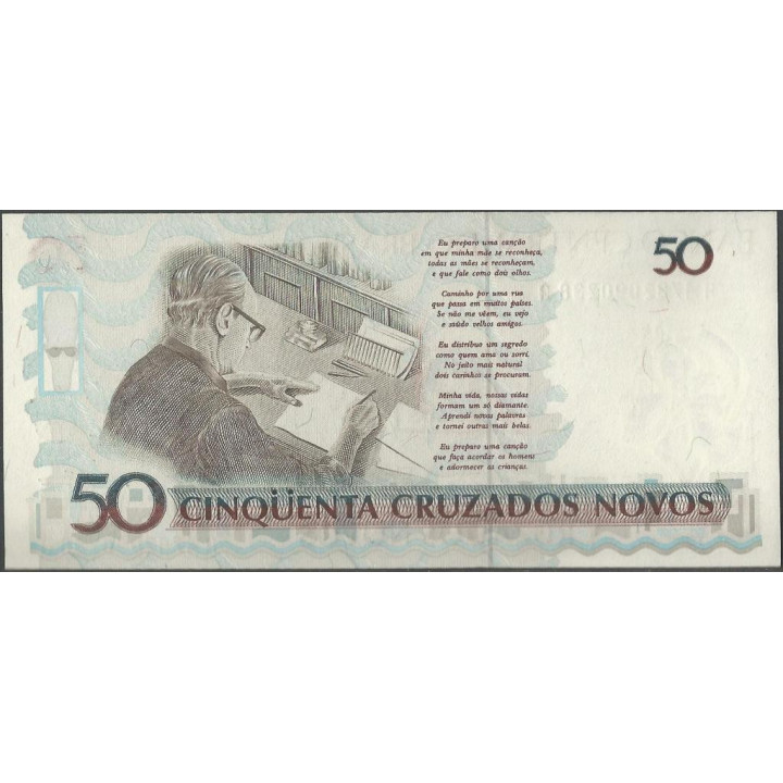 Brasil 50 Cruzeiros ND1990 P223 reverso