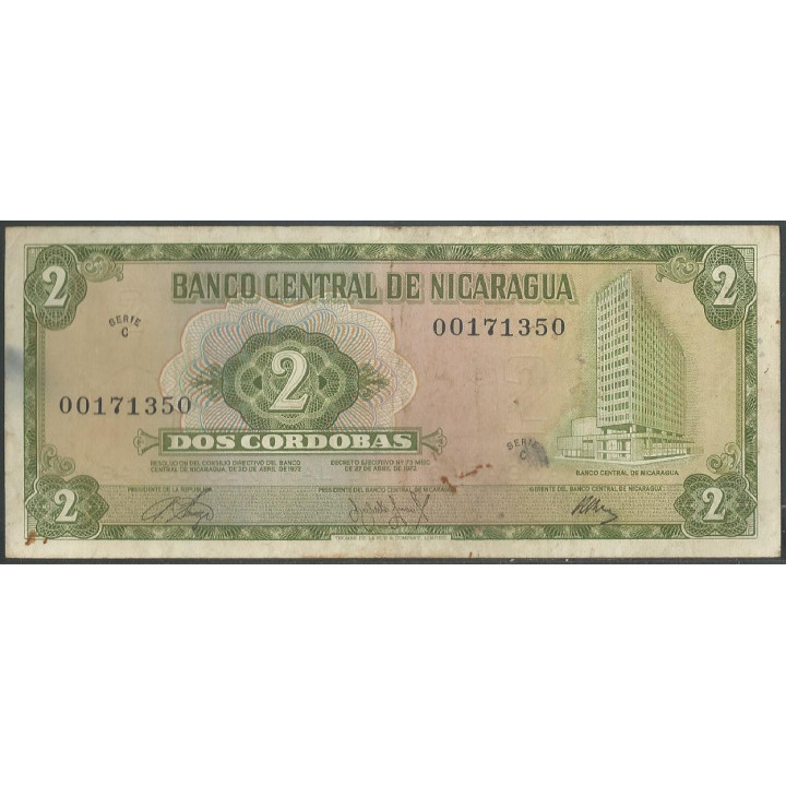 Nicaragua 2 Cordobas D1972 C P121a