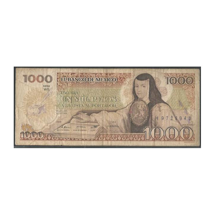 Mexico 1.000 Pesos 30 Oct 1984 Serie WS P81