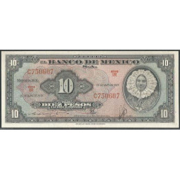 Mexico 10 Pesos 20 May 1959 Serie IR P58g