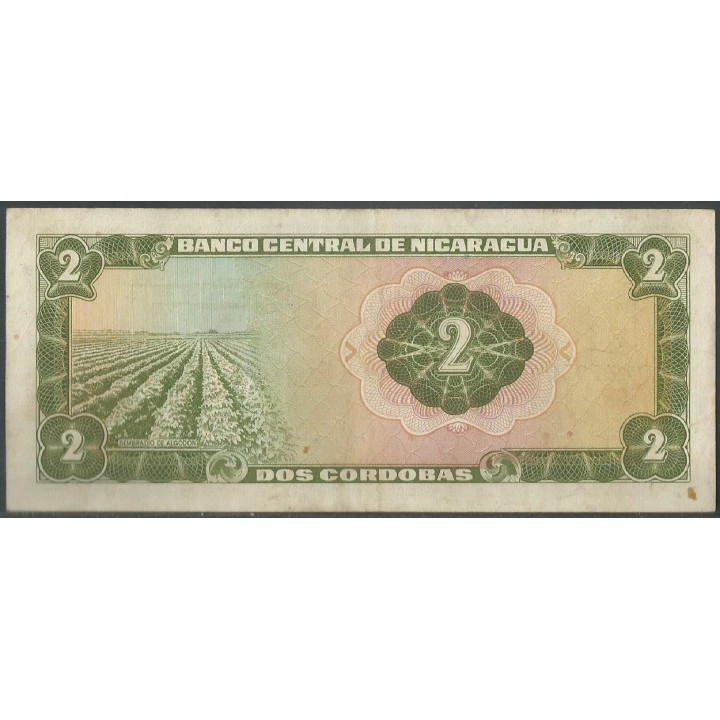 Nicaragua 2 Cordobas D1972 C P121a reverso