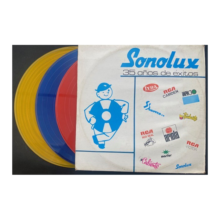 Sonolux 35 años de exitos ( 3 vinilos ) - Colombia 1984 reverso