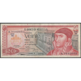Mexico 20 Pesos 18 Jul 1973 Serie BA P64b