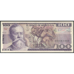 copy of Mexico 100 Pesos 25 Mar 1982 Serie US P74c