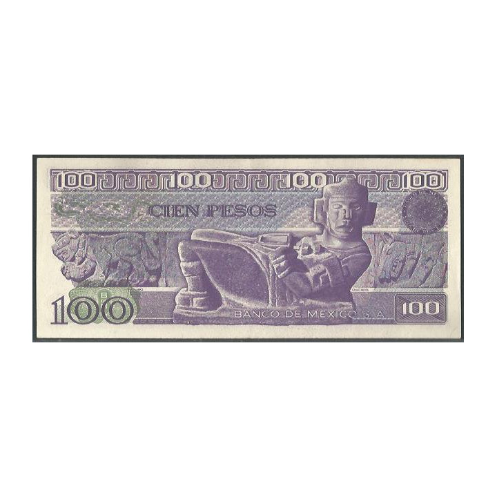 copy of Mexico 100 Pesos 25 Mar 1982 Serie US P74c reverso