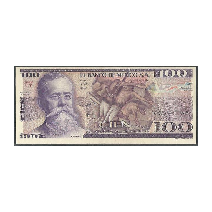 Mexico 100 Pesos 25 Mar 1982 Serie UT P74c
