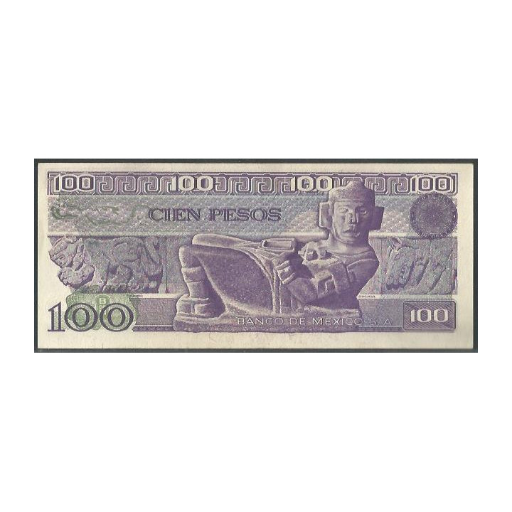 Mexico 100 Pesos 25 Mar 1982 Serie UT P74c reverso