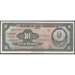Mexico 10 Pesos 8 Sep 1954 Serie EM P58b