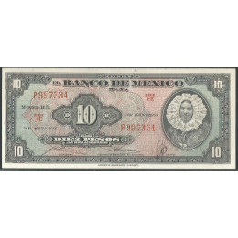 Mexico 10 Pesos 20 Ago 1958 Serie HE P58e