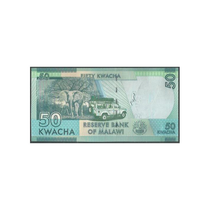 Malawi 50 Kwacha 1 Ene 2020 P64g reverso