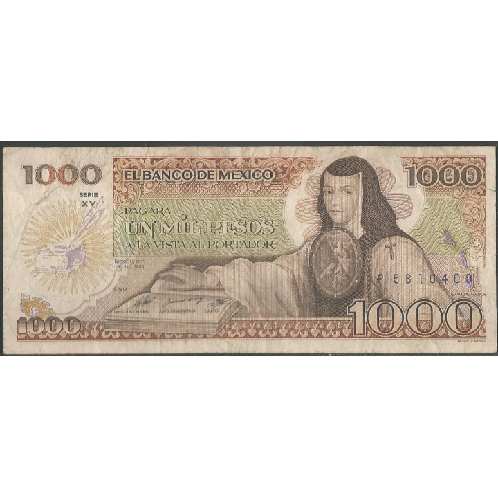 Mexico 1.000 Pesos 19 Jul 1985 Serie XY P85