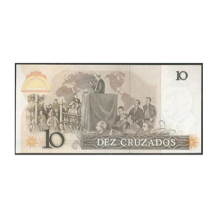 Brasil 10 Cruzados ND1986 P209a reverso
