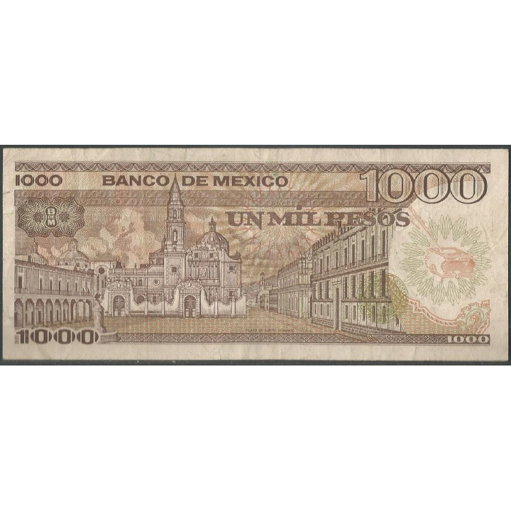 Mexico 1.000 Pesos 19 Jul 1985 Serie XY P85 reverso